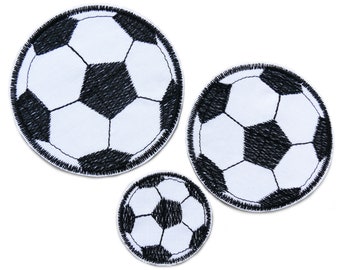 Set of 3 football soccer ball applique, sports patches to iron on for children