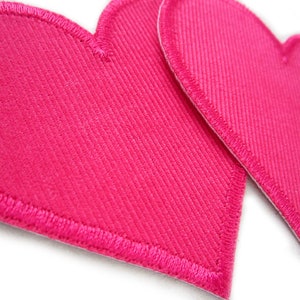 Set 2 Cordflicken Herz Patch pink, 8 cm, Flicken zum aufbügeln für Mädchen Bild 3