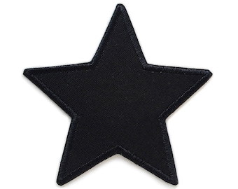 Patch thermocollant étoile noir, 10 cm, patch toile étoile, patch pantalon, patch genou à repasser