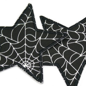 Spider web star black patch, 10 cm, spider ironing star patches to iron on, iron-on patches image 4