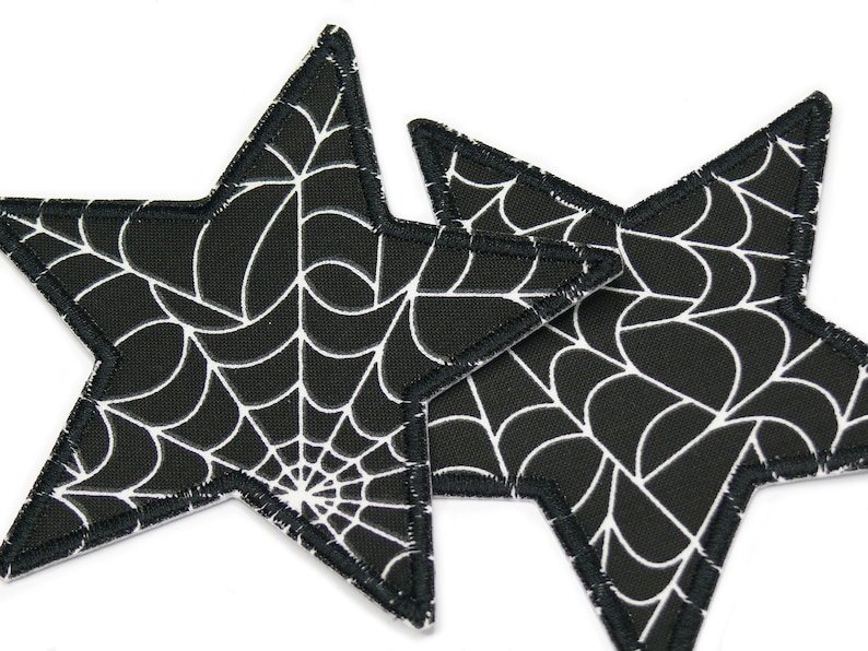 Spider web star black patch, 10 cm, spider ironing star patches to iron on, iron-on patches image 4