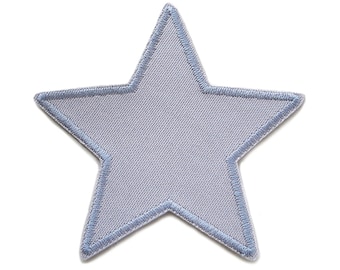 Star canvas grey patch to iron, 10 cm, Bügelstern application trouser patch