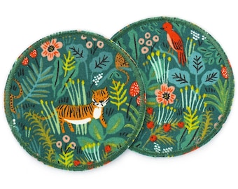 2 broekpatches jungledieren groen, 8 cm, opstrijkbare kniepatches voor kinderen, duurzaam gerepareerde broek