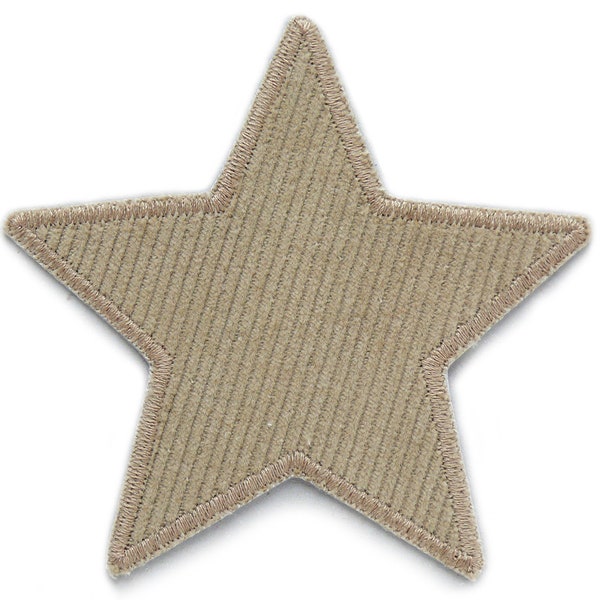 Parches termoadhesivos pana estrella marrón claro, 10 cm, parches de pana, parches termoadhesivos para pantalones de pana