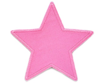 Patches star corduroy pink, 10 cm, corduroy patches iron-on patches for children
