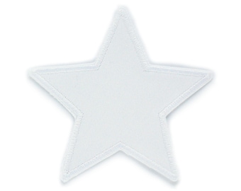 Star white application iron-on patch, 10 cm, iron-on patch, iron-on patch