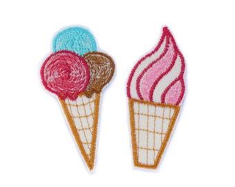 Ice cream cone iron-on patch, 7.5 cm, ice cream soft ice cream application iron-on jeans patch accessory