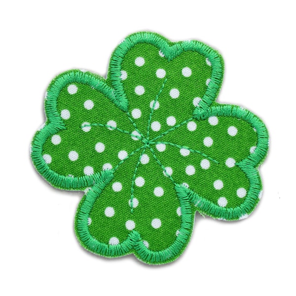 Patch Clover green, 6 cm, Lucky Clover Patch to iron, Accessory Brush