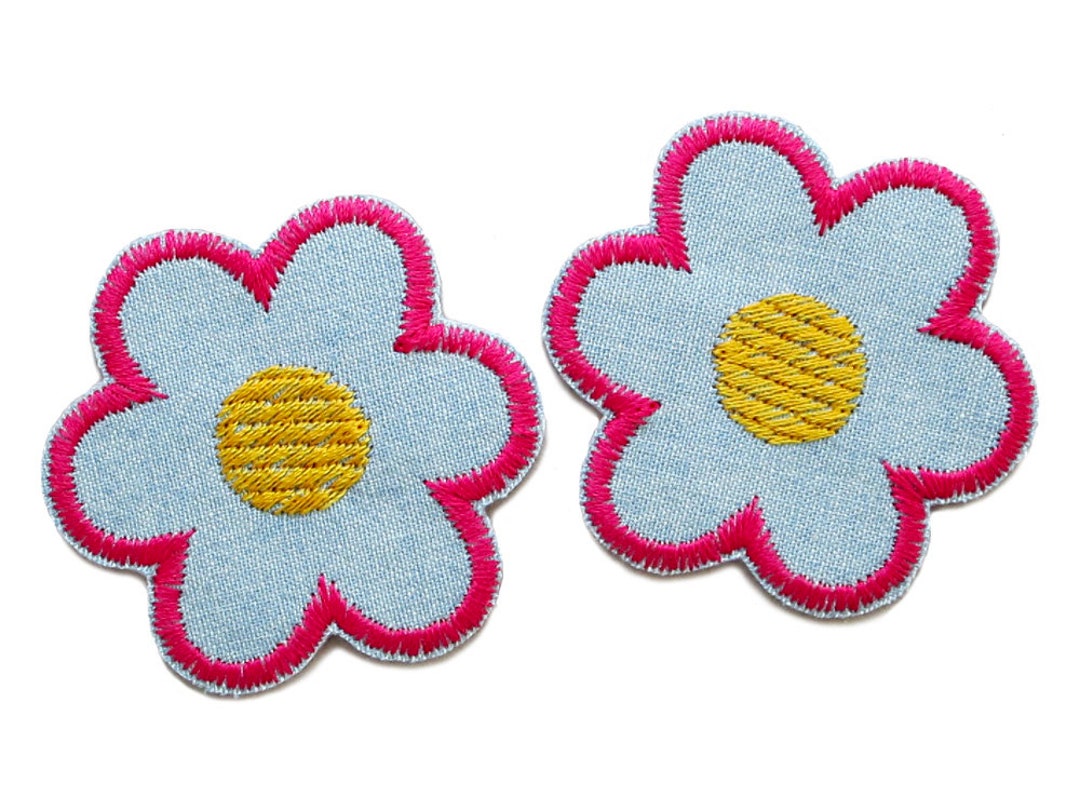 5 Toppe Termoadesive A Forma Di Fiore Di Pesco – Ricamate, 8x4 Cm, Per Abiti, Jeans E Borse, Fai Da Te