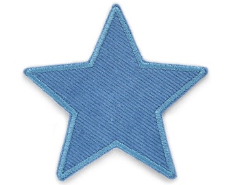 Stern Cord jeansblau, 10 cm, Cordflicken Bügelflicken, Flicken zum aufbügeln