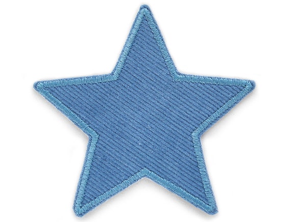 2 toppe termoadesive in denim a forma di stella, 7,5 cm
