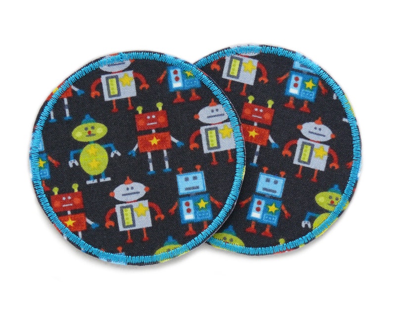 2 robot ironing pictures, trouser patches for ironing, 8 cm image 1