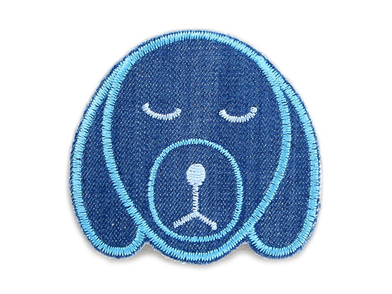 Patch Hund, Flicken zum aufbügeln, 7x6,5 cm, gestickter Aufnäher Jeans für Kinder Bild 4