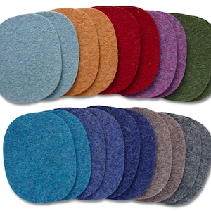 2 XL Wollwalk Flicken oval 10x12 cm – Bügelflicken – Knieflicken & Ellenbogenflicken aus 100% Wolle – Wollhose reparieren – 10 Farben