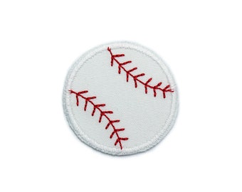 Baseball Patch zum aufbügeln, 5 cm, gestickter Ball Aufnäher, Accessoire Bügelbild