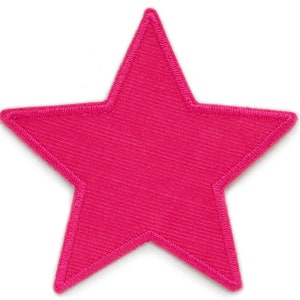 Stern Cord pink Bügelflicken, 10 cm, Cordflicken Aufnäher zum aufbügeln für Mädchen Bild 1