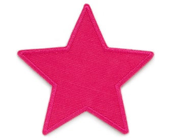 Stern Cord pink Bügelflicken, 10 cm, Cordflicken Aufnäher zum aufbügeln für Mädchen