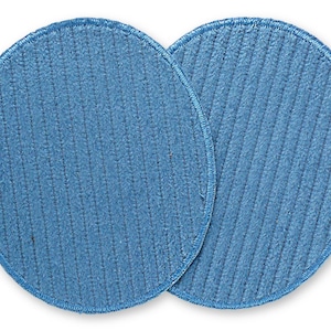 2 XL Cordflicken blau, große Knieflicken für Cordhosen, 10x12 cm, Flicken zum aufbügeln