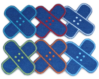 Jeans patches, colorful trouser patches, iron-on patches in 6 colors