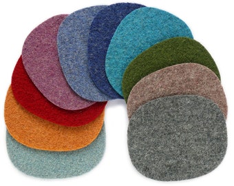 2 XL Wollwalk Flicken oval 10x12 cm – Knieflicken & Ellenbogenflicken aus 100% Wolle – Wollhose reparieren – 10 Farben – handmade Berlin