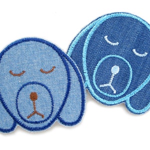 Patch Hund, Flicken zum aufbügeln, 7x6,5 cm, gestickter Aufnäher Jeans für Kinder Bild 1