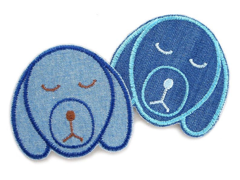 Patch Hund, Flicken zum aufbügeln, 7x6,5 cm, gestickter Aufnäher Jeans für Kinder Bild 1