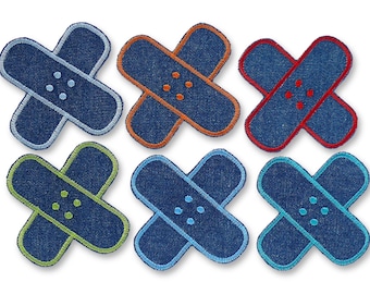 Jeans patches, colorful trouser patches, iron-on patches in 6 colors