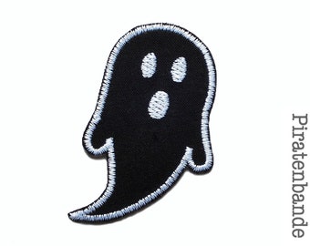 Ghost Black Iron-on Patch 8 x 4.5cm Ghost Halloween Iron-On Patch