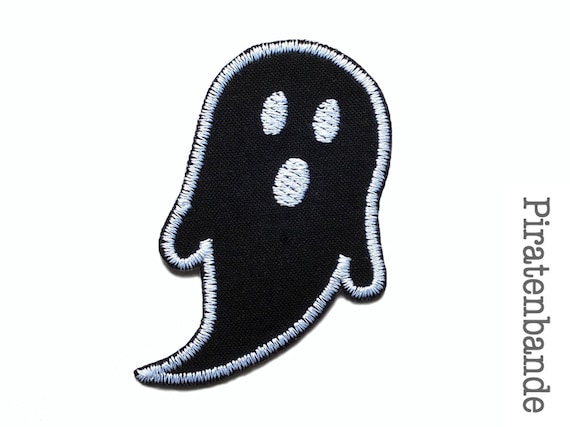 Ghost Black Iron-on Patch 8 x 4.5cm Ghost Halloween Iron-On Patch