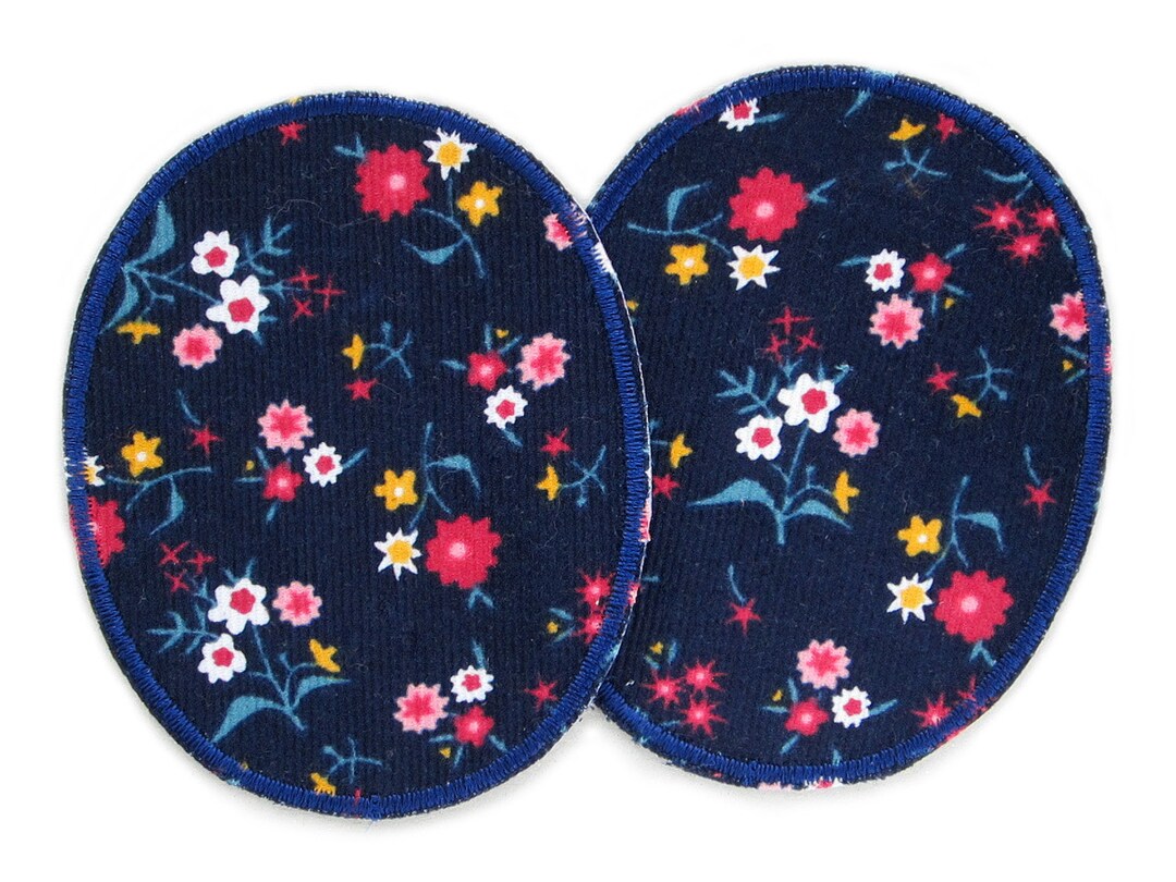 Bügelflicken Für Jeans – 2 Stück Dunkelblau Mit Rotem Stern, 10x8 Cm, Bio-Baumwolle