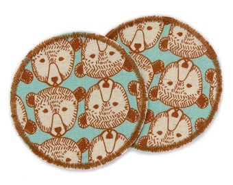 2 parches para pantalones de osos marrones, 7 cm, parches de oso para planchar en las rodillas para niños
