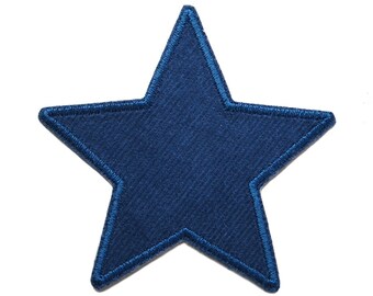 Star corduroy patches to iron on, dark blue, star corduroy patch, 10 cm, trouser patches for children for corduroy trousers