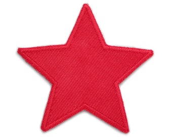 Star patch corduroy red, 10 cm, knee patches corduroy patches trouser patches to iron on for corduroy trousers