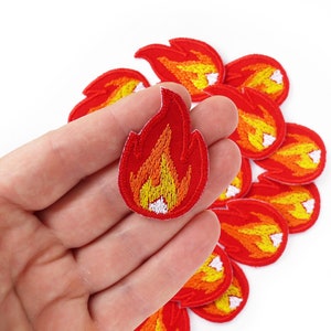 Parche de llamas mini parche de fuego, 4,5 cm, parche termoadhesivo accesorio, parche termoadhesivo imagen 1
