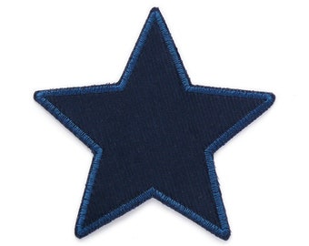 Star corduroy patches for ironing on dark blue, patch star corduroy, 10 cm, trouser patches for children for corduroy trousers