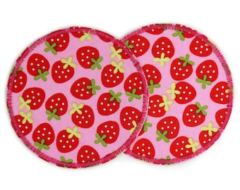 2 strawberry iron-on patches, 8 cm, red strawberries trouser patches iron-on pictures