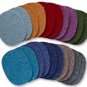 Wollwalk Flicken 8x10 cm - 2er Set | Walkflicken | Wollflicken Bügelflicken | Knieflicken & Ellenbogenflicken aus 100% Wolle | 10 Farben