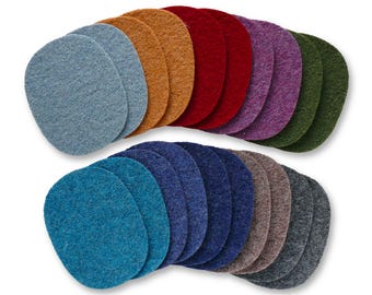 Wollwalk Flicken 8x10 cm - 2er Set | Walkflicken | Wollflicken Bügelflicken | Knieflicken & Ellenbogenflicken aus 100% Wolle | 10 Farben