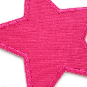 Stern Cord pink Bügelflicken, 10 cm, Cordflicken Aufnäher zum aufbügeln für Mädchen Bild 3