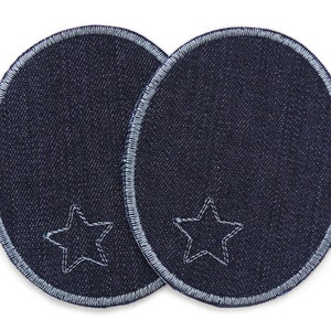 2 knee patches jeans anthracite, 8 x 10 cm, iron-on jeans patches for children/adults to repair and mend trousers image 1