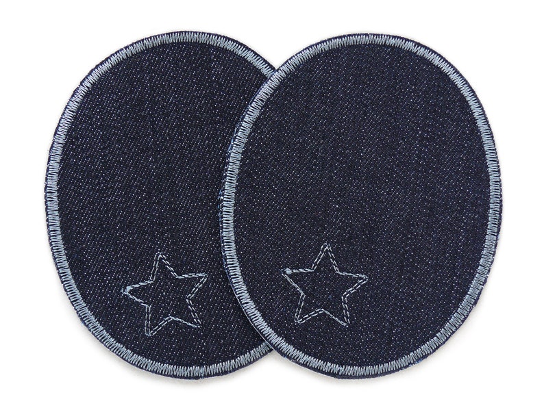 2 knee patches jeans anthracite, 8 x 10 cm, iron-on jeans patches for children/adults to repair and mend trousers image 1