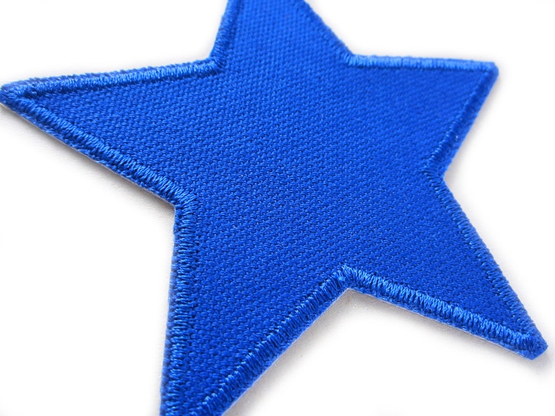 Stern Canvas blau Flicken zum aufbügeln, 10 cm, Applikation Aufnäher Bügelflicken, Hosenflicken Bild 3