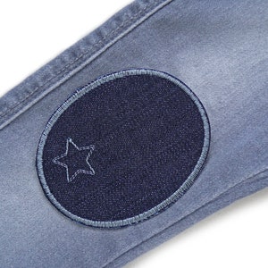 2 knee patches jeans anthracite, 8 x 10 cm, iron-on jeans patches for children/adults to repair and mend trousers image 2