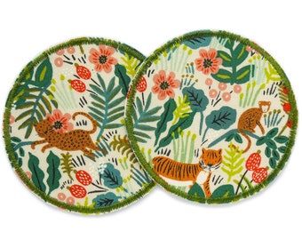 2 trouser patches jungle animals, 8 cm, knee patches to iron on for children, sustainable trouser repair