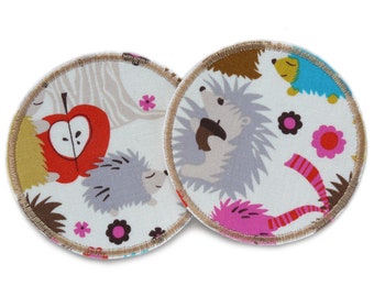Set of 2 hedgehog patches for ironing, 8 cm, patching trouser patches Iron patches for children