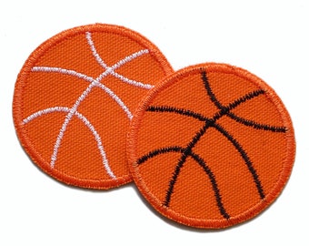 Basketball orange Bügelbild Applikation zum aufbügeln, 6 cm, Ball Aufnäher Canvas Patch