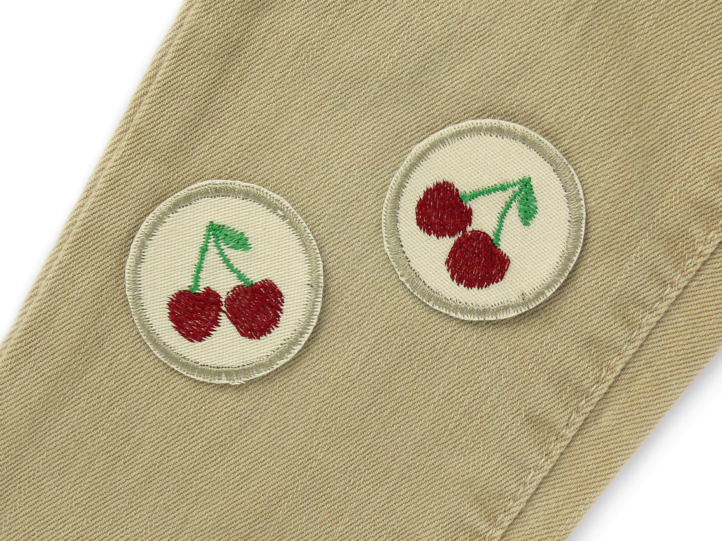 6 Stück Bügelpatches Mit Kirschen-Motiv – Rot/grün, Ca. 6,5 Cm – Zum Aufnähen Oder Aufbügeln Auf Kleidung