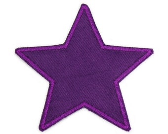 Star patches, 10 cm, application star cord patches purple, trouser patches for children for corduroy trousers