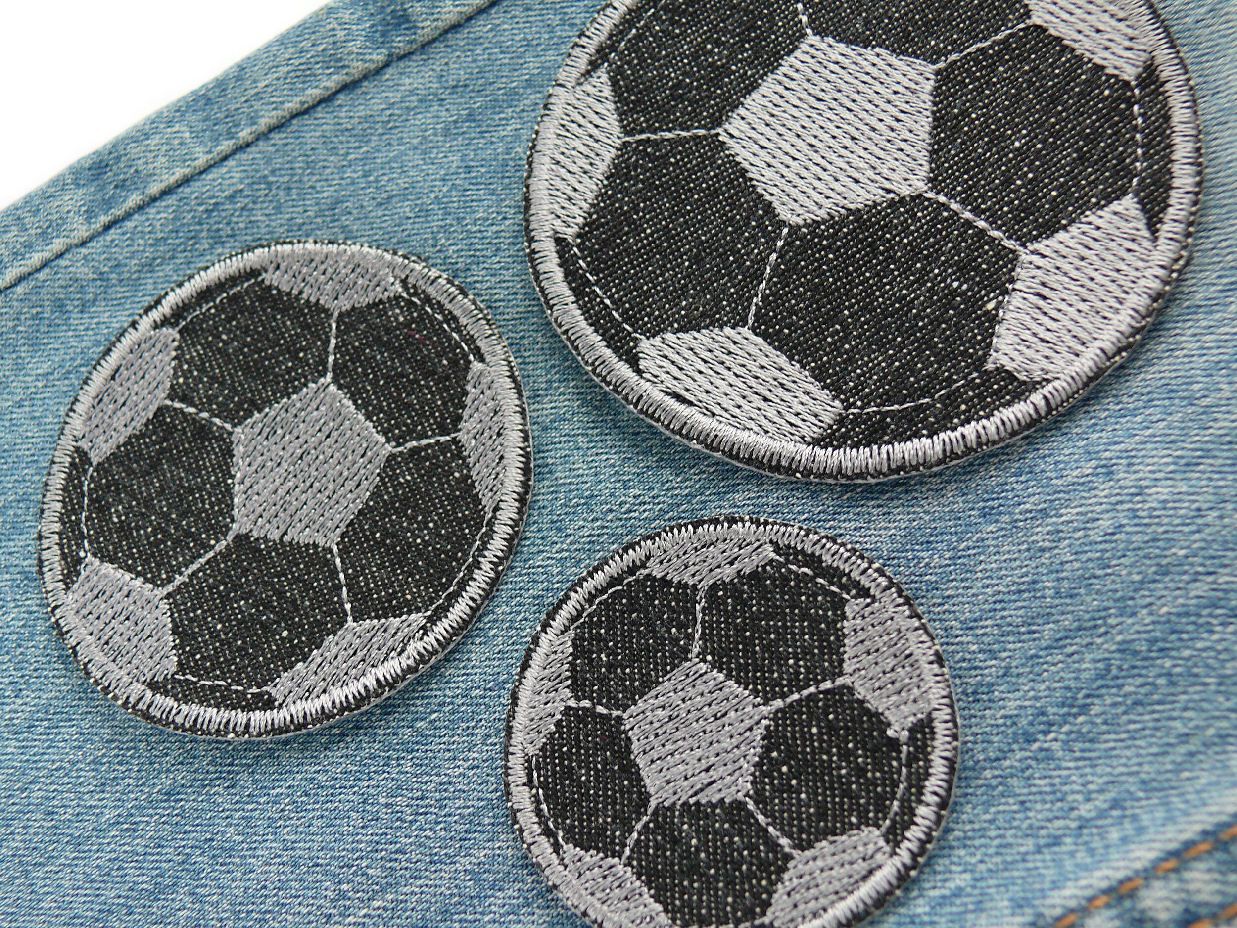 2 Football Iron on Patches, 5cm Soccer Ball Sew on Patch