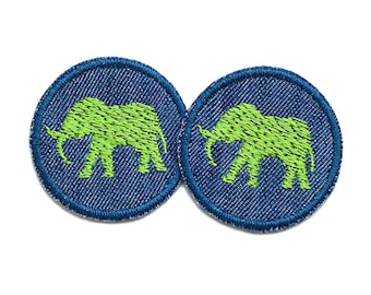 Set of 2 elephant mini patches to iron, 4 cm, small jeans patches iron patches for children
